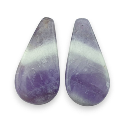Shattuckite pair of cabochons with hole 26x13 mm no R307