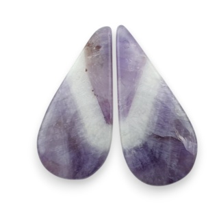 Amethyst pair of cabochons with hole 30x14 mm no R328