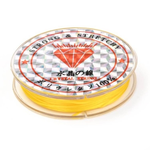 Silicone elastic string flat yellow 0.8 mm spool