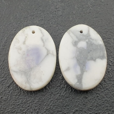 Howlite pair of cabochons with hole 21x15 mm no R332