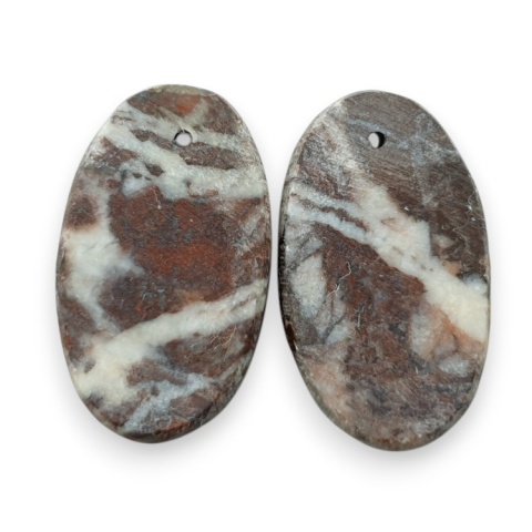 Jaspis kawowy para kaboszonów z dziurką 24x14 mm nr R229