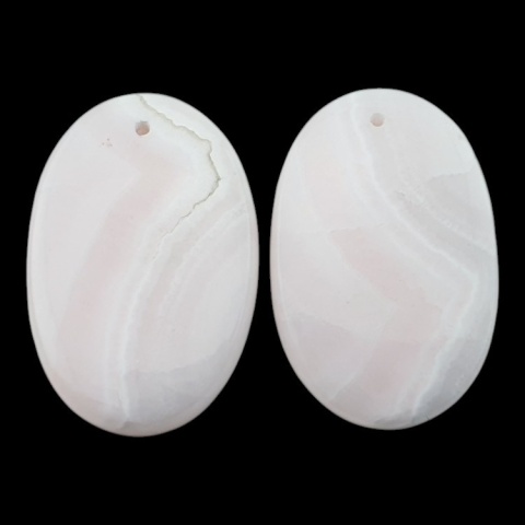 Kalcyt manganowy para kaboszonów z dziurką 30x20 mm nr R239