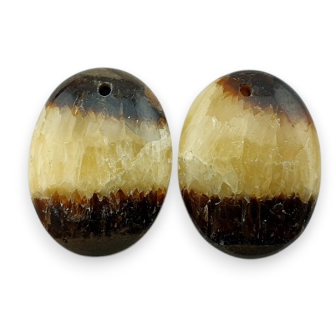 Septarian pair of cabochons with hole 20x15 mm no R433