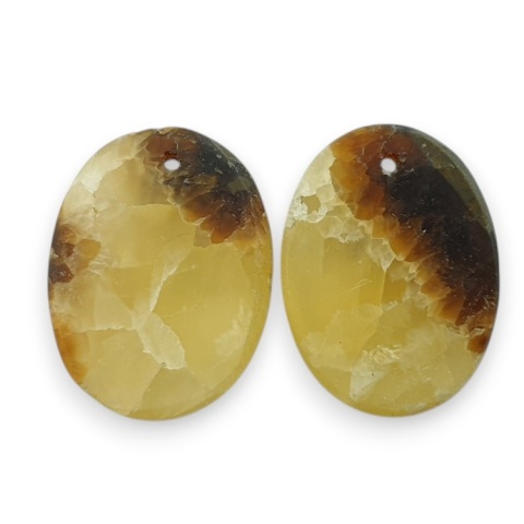 Septarian pair of cabochons with hole 20x15 mm no R447