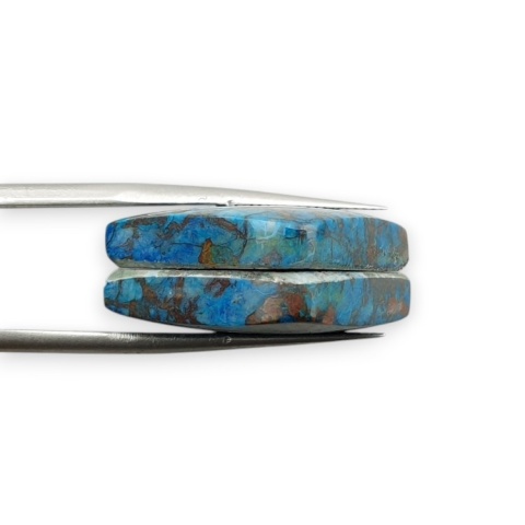 Shattuckite pair of cabochons with hole 26x18 mm no R138