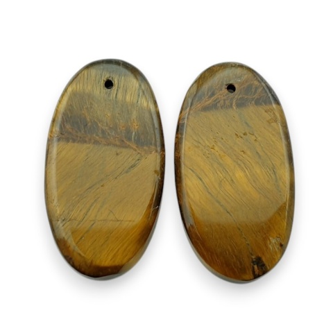 Tiger's eye pair of cabochons with hole 27x14 mm no R164