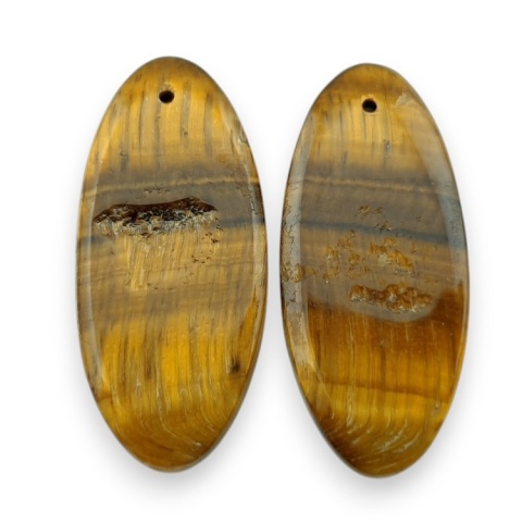 Tygrysie oko para kaboszonów z dziurką 30x14 mm nr R193