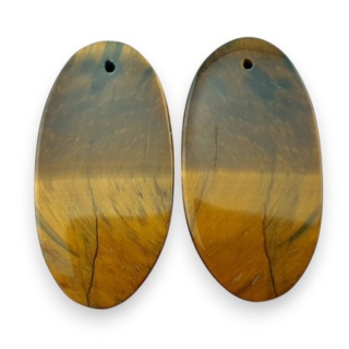Tygrysie oko para kaboszonów z dziurką 30x16 mm nr R192