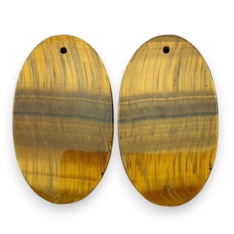 Tiger's eye pair of cabochons with hole 31x18 mm no R178
