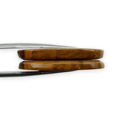 Tiger's eye pair of cabochons with hole 31x18 mm no R178