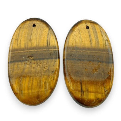 Tiger's eye pair of cabochons with hole 31x18 mm no R178