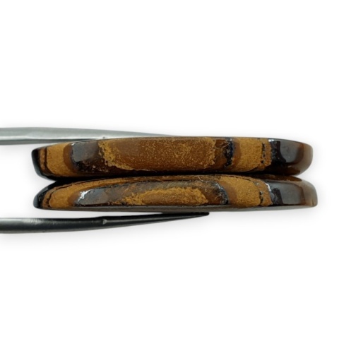 Tiger's eye pair of cabochons with hole 34x16 mm no R216