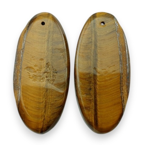 Tiger's eye pair of cabochons with hole 34x16 mm no R216
