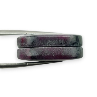 Zoisyt z rubinem para kaboszonów z dziurką 24x17 mm nr R369