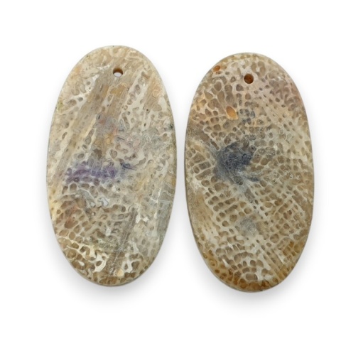 Fossil para kaboszonów z dziurką 25x13 mm nr R401
