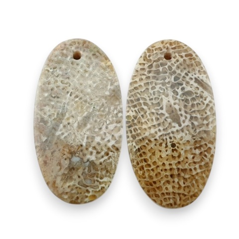 Fossil para kaboszonów z dziurką 25x13 mm nr R406