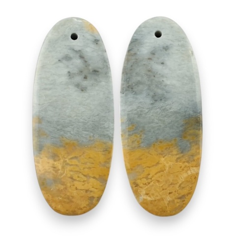 Jaspis maligano para kaboszonów z dziurką 14x13 mm nr R256