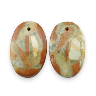 Jaspis maligano para kaboszonów z dziurką 19x12 mm nr R254