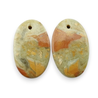 Jaspis maligano para kaboszonów z dziurką 19x12 mm nr R271