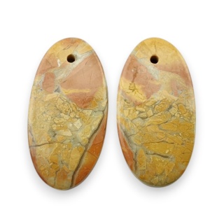 Jaspis maligano para kaboszonów z dziurką 20x11 mm nr R255