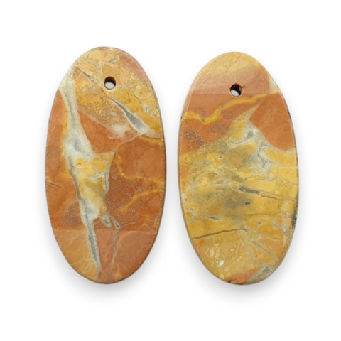 Jaspis maligano para kaboszonów z dziurką 20x11 mm nr R255