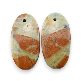 Jaspis maligano para kaboszonów z dziurką 21x11 mm nr R249