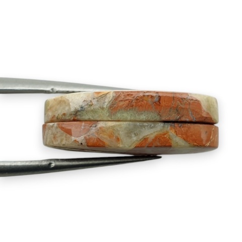 Jaspis maligano para kaboszonów z dziurką 21x11 mm nr R249