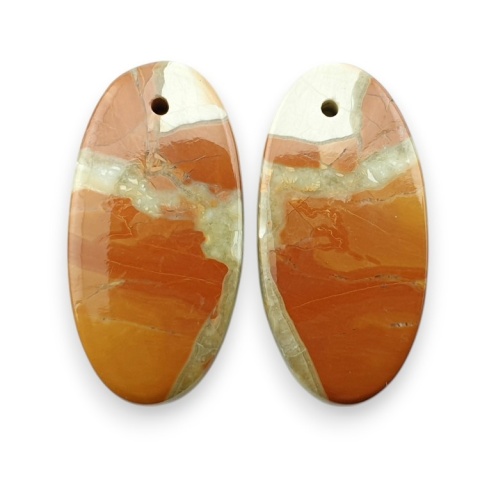 Jaspis maligano para kaboszonów z dziurką 23x11 mm nr R272