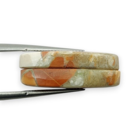 Jaspis maligano para kaboszonów z dziurką 23x11 mm nr R272