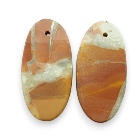 Jaspis maligano para kaboszonów z dziurką 23x11 mm nr R272