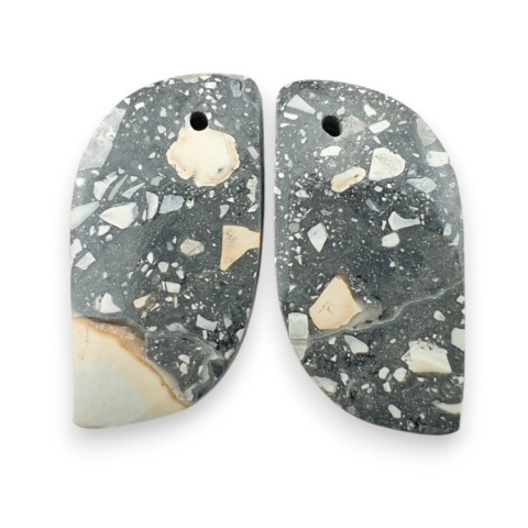 Jaspis maligano para kaboszonów z dziurką 24x12 mm nr R270