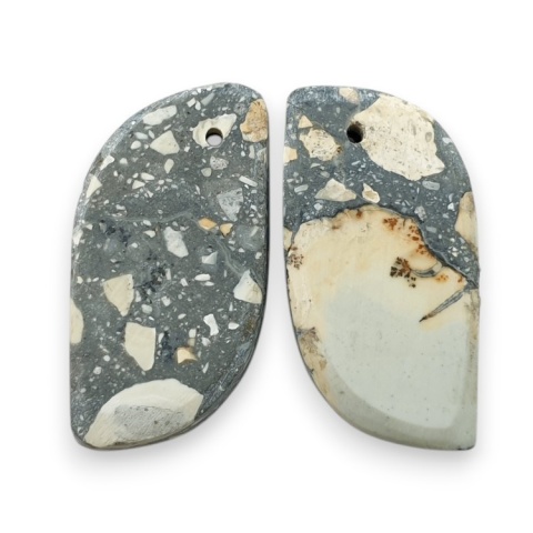 Jaspis maligano para kaboszonów z dziurką 24x12 mm nr R270