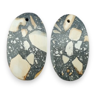 Jaspis maligano para kaboszonów z dziurką 27x16 mm nr R247