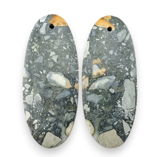 Jaspis maligano para kaboszonów z dziurką 33x13 mm nr R265