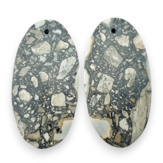 Jaspis maligano para kaboszonów z dziurką 33x16 mm nr R259