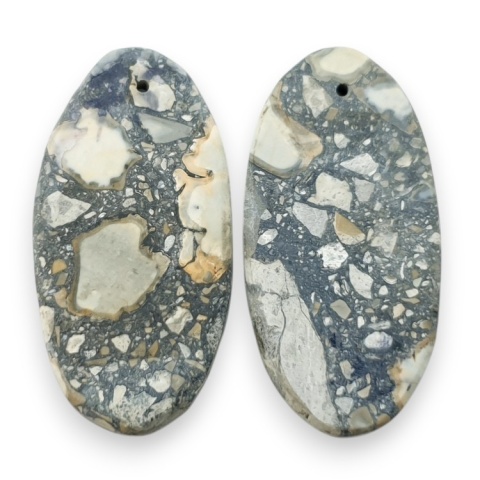 Jaspis maligano para kaboszonów z dziurką 33x16 mm nr R259