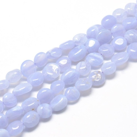 Agate blue lace nugget smooth 7-14 mm strand