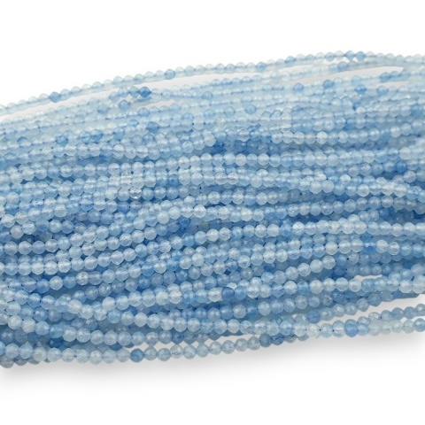 Akwamaryn kula fasetowana 3 mm sznur