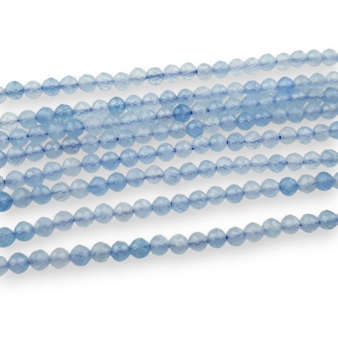 Akwamaryn kula fasetowana 3 mm sznur