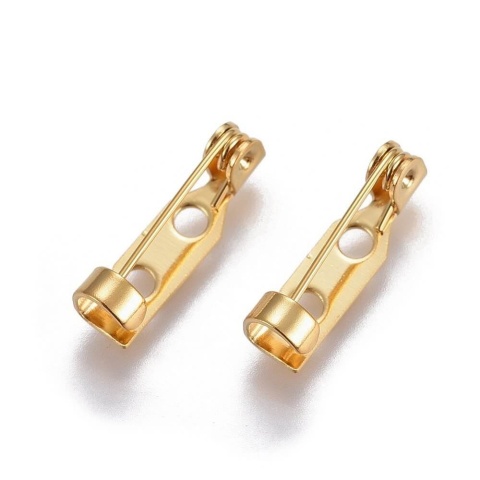 Baza broszki stal szlachetna 16x4 mm 1 szt pozłacana