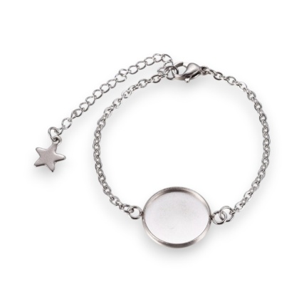 Bransoletka z bazą kaboszonu 12 mm 14,5+5,5 cm