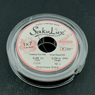 Japońska linka jubilerska stalowa powlekana SakuLux 0,4 mm szpula 10 m clear