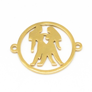 Łącznik Bliźnięta stal szlachetna 22x18 mm kolor złoty