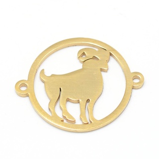 Łącznik Baran stal szlachetna 22x18 mm kolor złoty