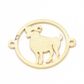 Aries connector, stainless steel, 22x18 mm, gold color