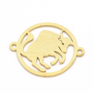 Taurus connector, stainless steel, 22x18 mm, gold color