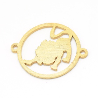 Leo connector, stainless steel, 22x18 mm, gold color