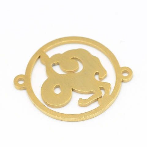 Łącznik Koziorożec stal szlachetna 22x18 mm kolor złoty
