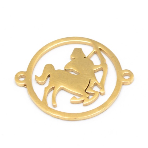 Łącznik Strzelec stal szlachetna 22x18 mm kolor złoty