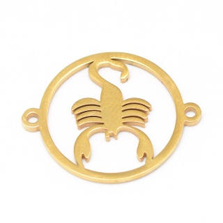 Łącznik Skorpion stal szlachetna 22x18 mm kolor złoty